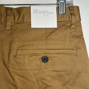 H&M L.O.G.G. Skinny Fit Stretch Chino Size 32W Men Khaki NWT New With Tags